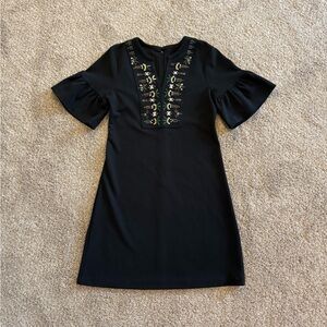Ivanka Trump Black Sheath Dress with Bell Sleeves